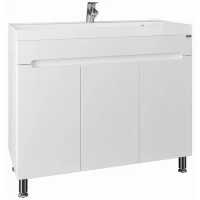 Тумба с раковиной белый глянец 100 см Санта Лондон 224019 + CLASSIC100M