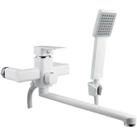 Смеситель для ванны Славен Коттедж Серия-Н СЛ-ОД-Н3Б универсальный, с душевым гарнитуром, белый