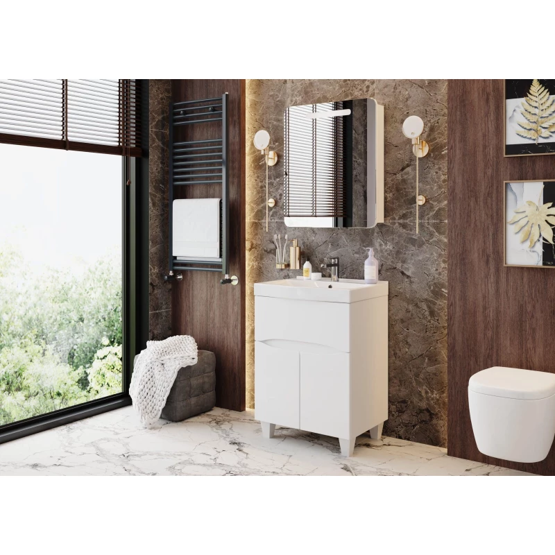 Зеркальный шкаф 60x70,6 см белый глянец R Onika Неаполь 206064