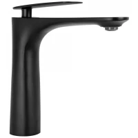 Смеситель для раковины Rea Berg REA-B2038 без донного клапана, черный матовый