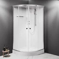 Душевая кабина Am.Pm X-Joy W94C-401-100MT 99,5x99,5x210 см, с крышей, низкий поддон, профиль матовый хром, стекло прозрачное