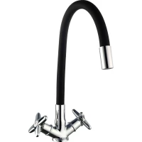 Смеситель для кухни Voda Star STR519flex с гибким изливом, хром