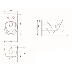 Изображение товара подвесной безободковый унитаз с сиденьем микролифт bewash bogen 88303273