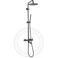 Душевая система Filarete Roun FL2020BG 250 мм, со смесителем, графит