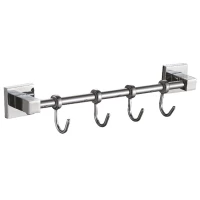 Планка с крючками Haiba HB8615-4 для ванны, хром