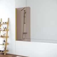 Шторка на ванну Vegas Glass EV ST NOVO 76 03 05 76 см, профиль золотой матовый, стекло бронза