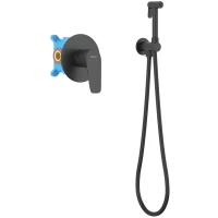 Гигиенический душ Aquatek Бетта AQ1119MB со смесителем, черный матовый