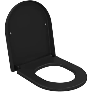 Изображение товара унитаз подвесной ambassador nord 133t20201-132t20201 безободковый, с сиденьем микролифт, черный матовый