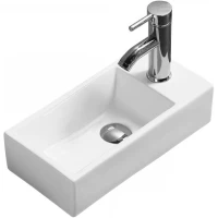 Раковина CeramaLux 9048DL 40,5x20 см L, рукомойник, белый