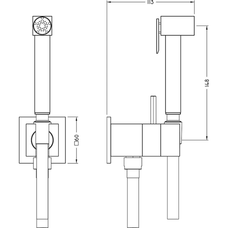 Гигиенический душ Cisal Shower CU00794521 со смесителем, хром Гигиенический душ Cisal Shower CU00794521 со смесителем, хром