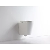 Унитаз подвесной CeramaLux NS-5178 безободковый, с сиденьем микролифт, белый