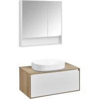 Комплект мебели дуб эльвезия/белый глянец 89 см Акватон Либерти 1A279901LYC70 + 1A279703LYC70 + 1A73313KLK010 + 1A252302SD010