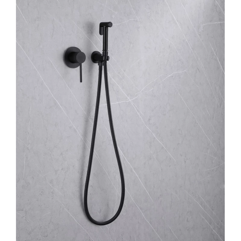 Гигиенический душ Abber Emotion AF8825B со смесителем, черный матовый