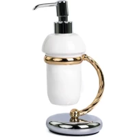Дозатор для жидкого мыла Stil Haus Giunone G720(02) настольный, хром/золотой