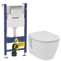 Комплект подвесной унитаз Ideal Standard Connect Space E804601 + E772401 + система инсталляции Geberit 458.124.21.1