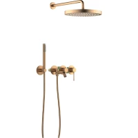 Душевой комплект Timo Saona SX-2348/19SM 300 мм, со смесителем, розовое золото матовый