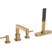 Смеситель на борт ванны Hansgrohe Finoris 76444140 с душевым гарнитуром, бронза