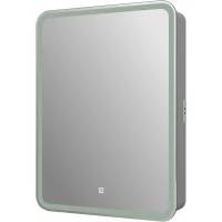 Зеркальный шкаф Reflexion Circle RF2107SR 55x80 см L, с LED-подсветкой, сенсорным выключателем, белый матовый