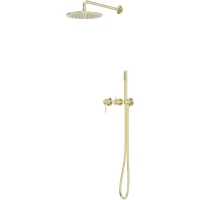 Душевой комплект Abber Wasser Kreis 316 AF8118BG 250 мм, со смесителем, золотой матовый