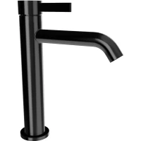 Смеситель для раковины Remer Metrica MC12ACFP без донного клапана, черный хром матовый