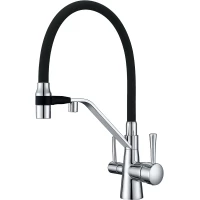 Смеситель для кухни Zorg ZR 356 YF с подключением к фильтру, гибким изливом, хром