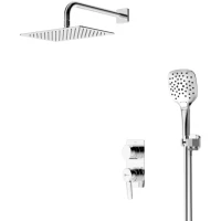 Душевой комплект Lemark Atlantiss LM3249C 300x200 мм, со смесителем, хром