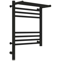 Полотенцесушитель электрический 500x400 черный матовый МЭМ левый Сунержа Богема с полкой 3.0 31-5806-5040