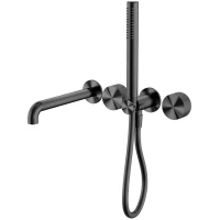 Смеситель для ванны Feramolli Sole S250-23GB CoolStart, встраиваемый, с душевым гарнитуром, графит матовый