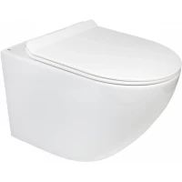 Унитаз подвесной Agger AT09150 безободковый, торнадо, с сиденьем микролифт, белый глянец