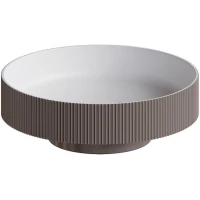 Раковина-чаша Boheme Sole Corian Delmar 801-R-D 40x40 см, накладная, белый матовый/коричневый матовый