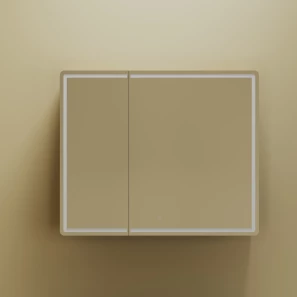 Изображение товара зеркальный шкаф sancos mi90ech 89x74 см r, с led-подсветкой, сенсорным выключателем, диммером, дуб чарльстон