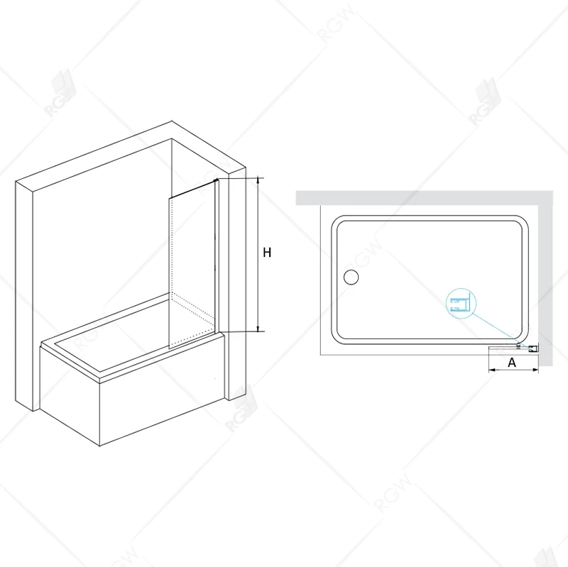 Шторка для ванны 40 см RGW SC-056-B Screens 351105640-14 прозрачное