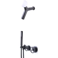 Душевой комплект Bronze De Luxe Liberty 5011B-L 50 мм, со смесителем, черный матовый