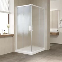 Душевой уголок Vegas Glass ZA-F NOVO h2000 100*85 01 02 100x85 см, профиль белый, стекло шиншилла