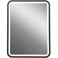 Зеркало Art&Max Genova AM-Gen-600-800-DS-F 60x80 см, с LED-подсветкой, сенсорным выключателем, диммером, черный матовый