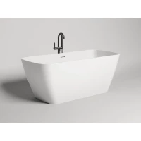 Ванна из литьевого мрамора Salini S-Stone Agatha 100221M 179x82 см, отдельностоящая, белый матовый