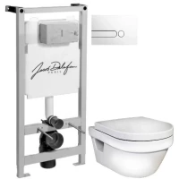 Комплект подвесной унитаз Gustavsberg Hygienic Flush 5G84HR01 + система инсталляции Jacob Delafon E5504-NF + E4326-00