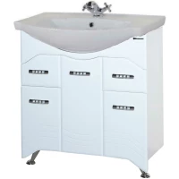 Тумба с раковиной белый глянец 76 см Bellezza Дрея 4631312000011 + 4620008197371