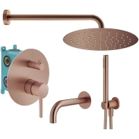 Душевой комплект Plumberia Selection IXO KITXO19RS60 250 мм, со смесителем, медь матовая