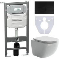 Комплект подвесной унитаз Ceramica Nova Forma CN3009 + система инсталляции Ceramica Nova Envision Flat CN1002B + CN100