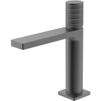 Смеситель для раковины Vincea Domus VBF-5DM01GM без донного клапана, вороненая сталь