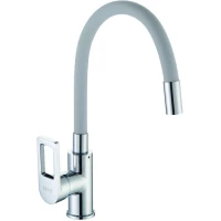 Смеситель для кухни D-Lin D155308-2 с гибким изливом, хром/серый