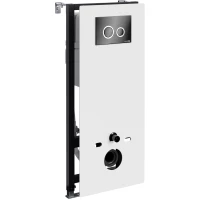 Инсталляция для унитаза WasserKRAFT Abens 20 20TLT.010.ME.WH.PB01 с кнопкой смыва, черный глянец/хром/черный глянец