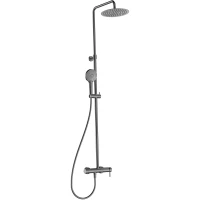 Душевая система AQUAme AQM8011GM 250 мм, со смесителем, оружейная сталь