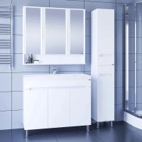 Комплект мебели белый глянец 100 см Санта Лондон 224019 + CLASSIC100M + 700182