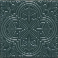 Декор Фес зелёный тёмный глянцевый 15x15x0,77