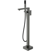 Смеситель напольный для ванны Boheme Qubic 479-GM графит матовый