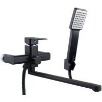 Смеситель для ванны Славен Коттедж Серия-Н СЛ-ОД-Н3Ч универсальный, с душевым гарнитуром, черный матовый