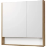 Изображение товара зеркальный шкаф 85x85 см белый матовый/дуб рустикальный акватон сканди 1a252302sdz90