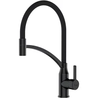 Смеситель для кухни Frap F4552-6 с гибким изливом, черный матовый